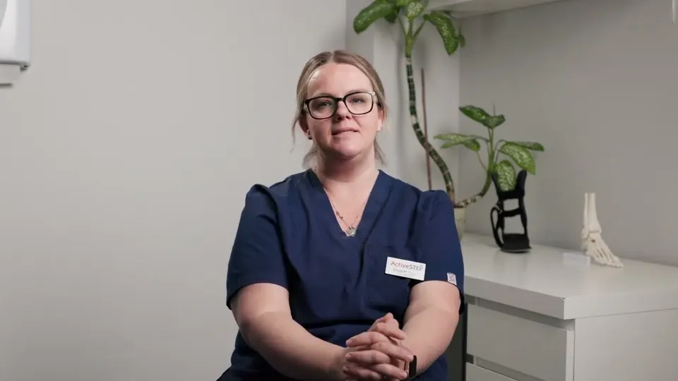 Active Step podiatrist Laura describing the different verruca treatments offered